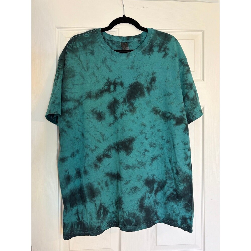 Teal/Black Tie-Dye T-Shirt Men's XL Changes Brand 100% Cotton True to Size